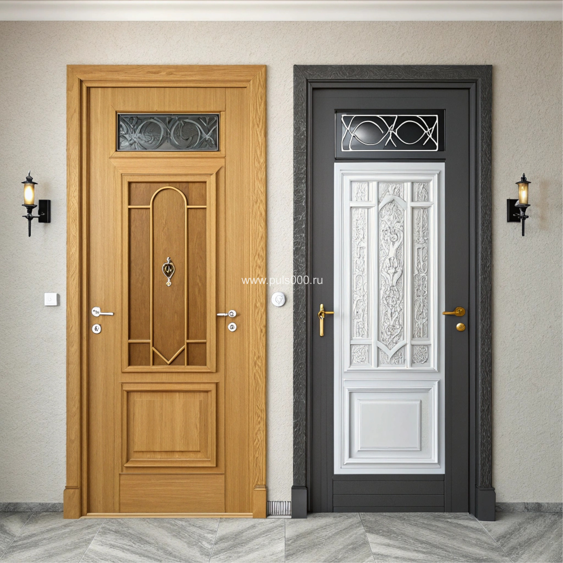 Дверь для коттеджа с усиленным замком светло-коричневая, цена 16 000  руб.